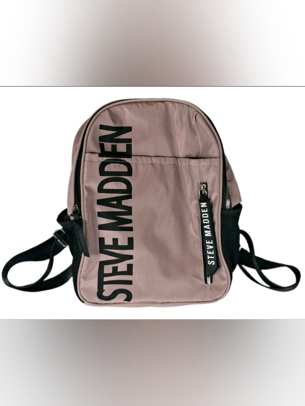 Steve Madden Backpack Lots of Pockets Adjustable Straps Light Brown Black